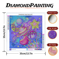 35x35cm Flocked Canvas Diamond Painting with AB Drills & Tools