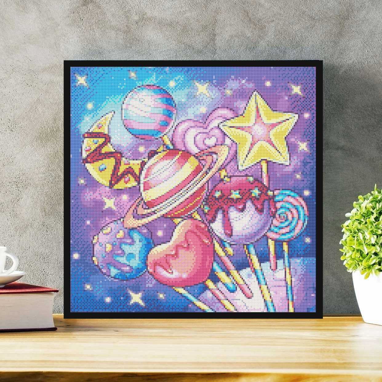 35x35cm Flocked Canvas Diamond Painting with AB Drills & Tools