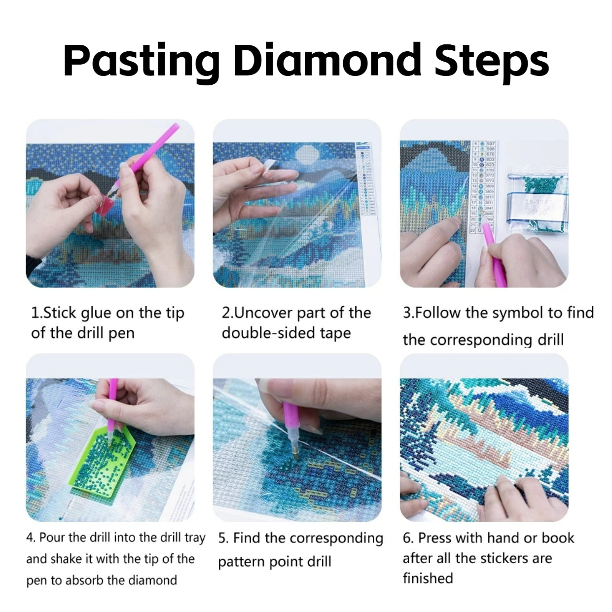 35x35cm Flocked Canvas Diamond Painting with AB Drills & Tools