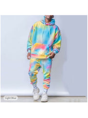 Men's Tie Dye Hoodie & Sweatpants Set for Autumn Winter