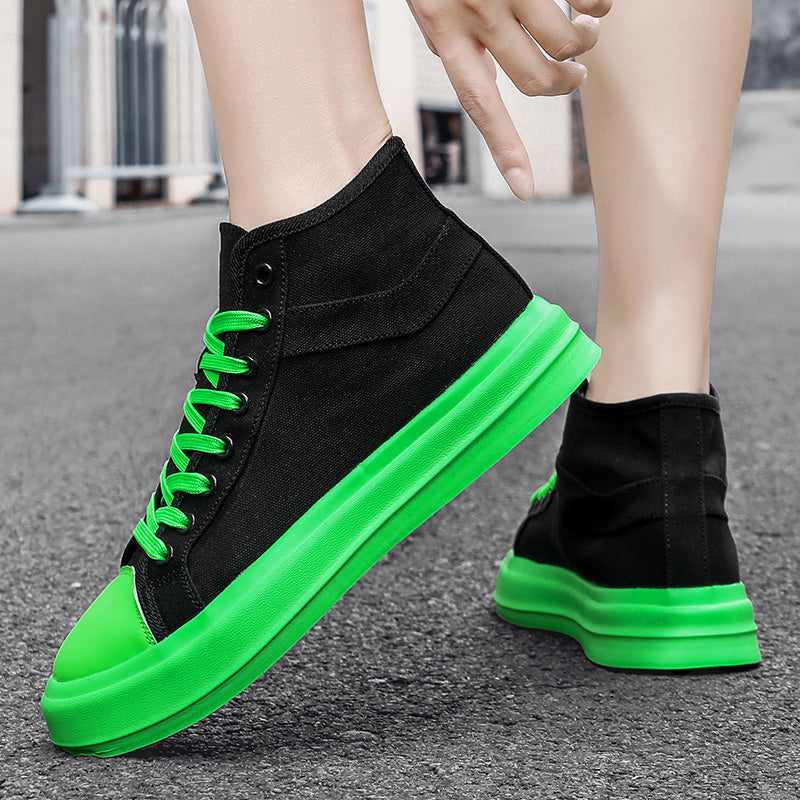 High Top Non Slip Canvas Sneakers Lightweight Comfortable Lace Up Skate Shoes