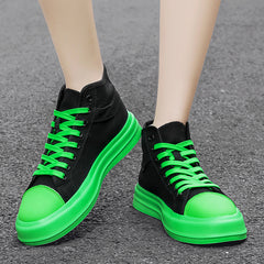 High Top Non Slip Canvas Sneakers Lightweight Comfortable Lace Up Skate Shoes