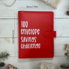 100 Envelope Challenge Binder with 25 Grid Cards & 100 Couple Challenge Notebook