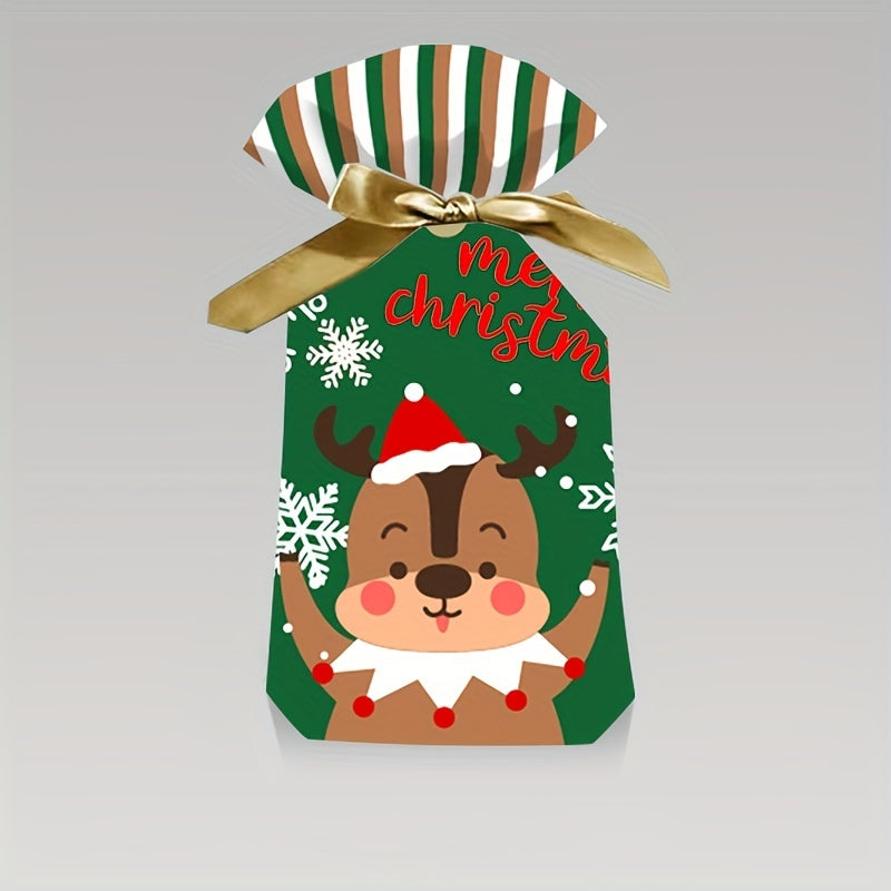 20pcs Christmas Gift Bags Ribbon Drawstring Candy Fruit Festive Xmas Retail
