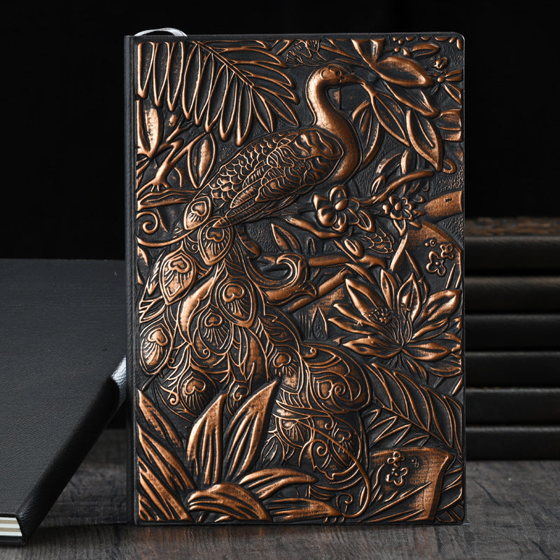 A5 Antique PU Hardcover Peacock Notebook
