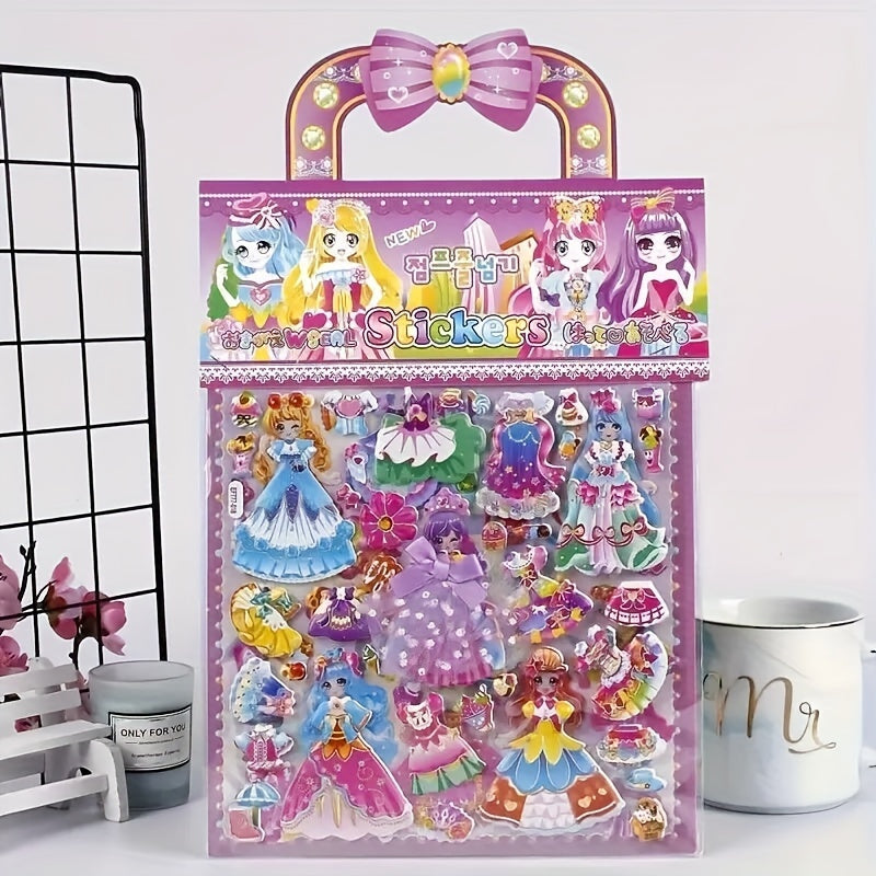 Stickers Activity Books Set Dress Up Dolls 3D Stickers