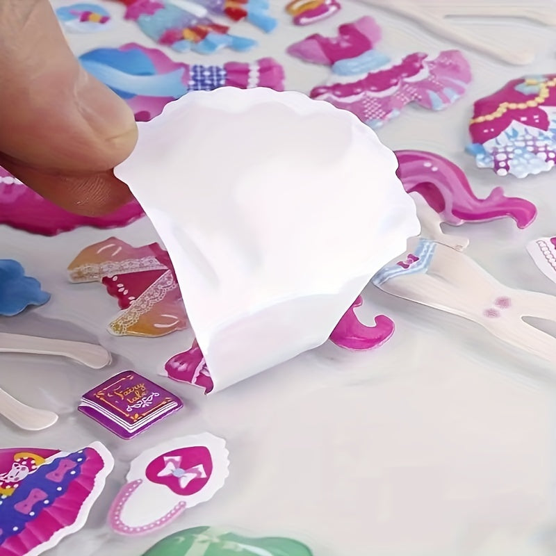 Stickers Activity Books Set Dress Up Dolls 3D Stickers