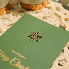 4pcs Retro Metal Special Paper Bronzing Greeting Card Christmas Card