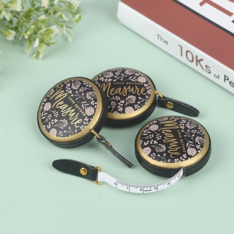 Portable Vintage PU Leather Mini Tape Measure Nostalgia Ruler