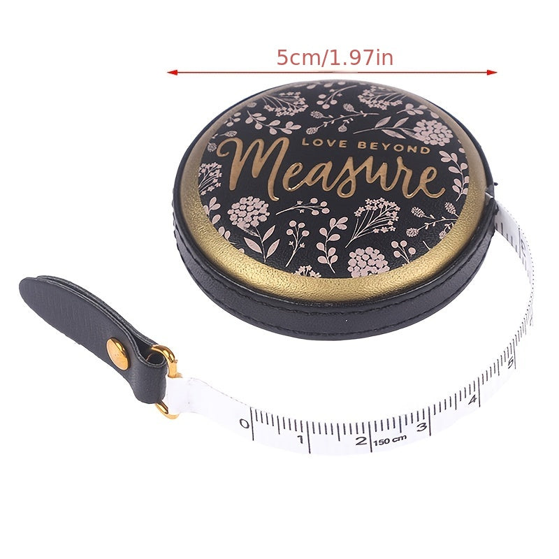 Portable Vintage PU Leather Mini Tape Measure Nostalgia Ruler