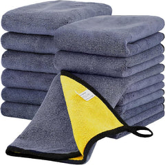 12pcs Thick Fiber Cleaning Towel Car Detail Cloth Car Drying Polishing Wax