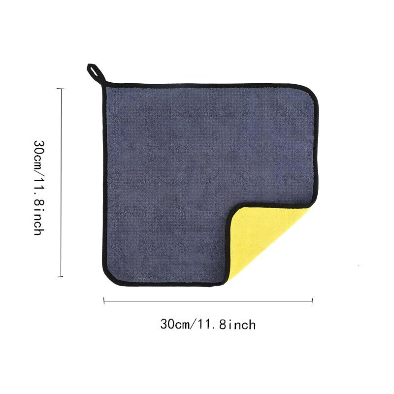 12pcs Thick Fiber Cleaning Towel Car Detail Cloth Car Drying Polishing Wax