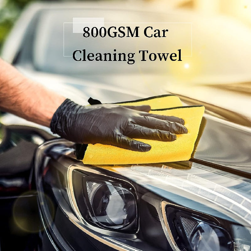 12pcs Thick Fiber Cleaning Towel Car Detail Cloth Car Drying Polishing Wax