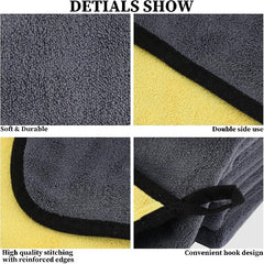 12pcs Thick Fiber Cleaning Towel Car Detail Cloth Car Drying Polishing Wax
