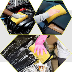 12pcs Thick Fiber Cleaning Towel Car Detail Cloth Car Drying Polishing Wax