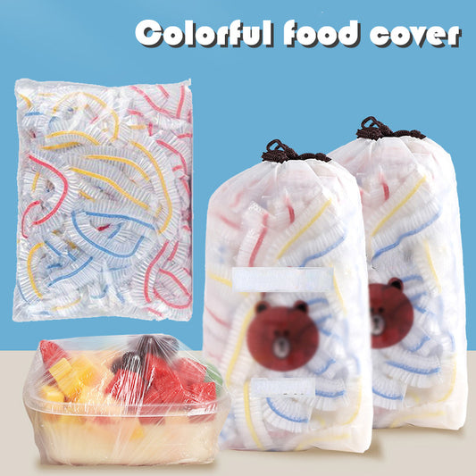 50-100 Pcs Disposable Food Cover Plastic Wrap PE Film Bag Bowl C