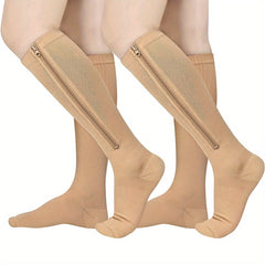 15-20 MmHg Zipper Compression Socks Women Men Improved Circulation