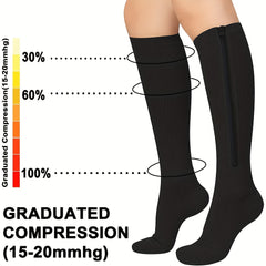 15-20 MmHg Zipper Compression Socks Women Men Improved Circulation