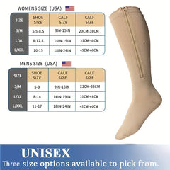 15-20 MmHg Zipper Compression Socks Women Men Improved Circulation
