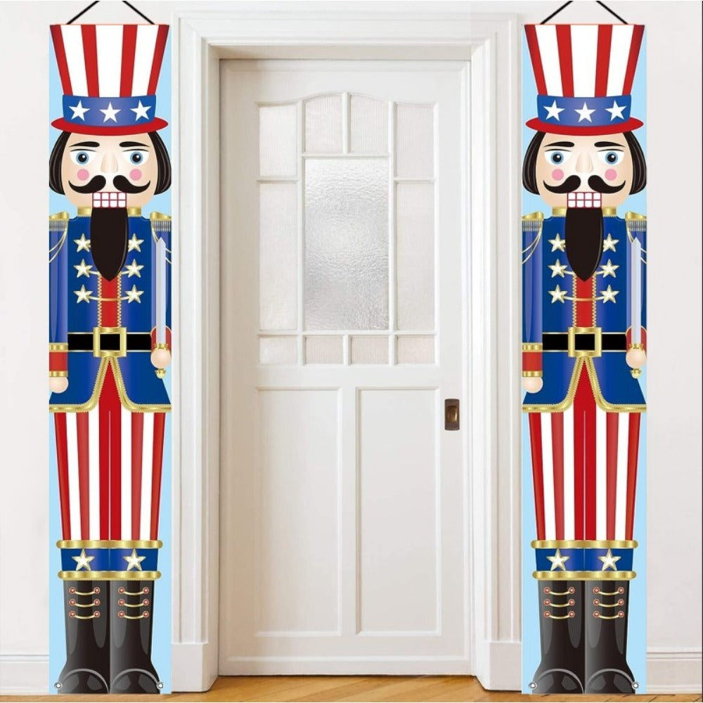 Nutcracker Christmas Couplets Hanging Cloth Banner Party Decoration