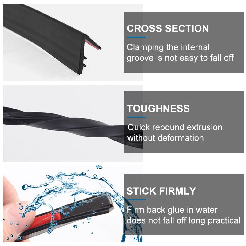 Car Window Seal Strip Auto Rubber Side Window Filler V Shape Sealing Strips
