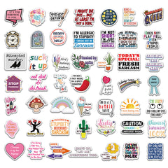 50pcs Sarcastic Stickers Funny Quotes Waterproof Vinyl Stickers Gift