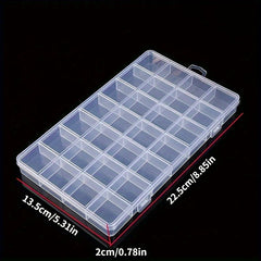 28 Grid Transparent Jewelry Storage Box for Hair Rings Beads Screws