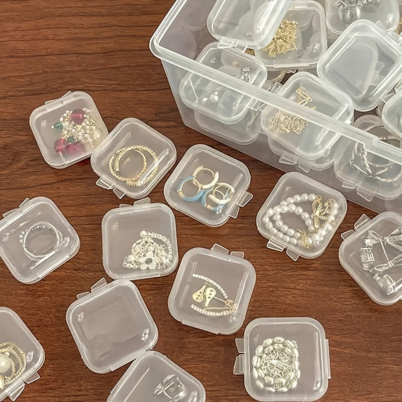 Waterproof Transparent Storage Box 10-40pcs with Lid Jewelry Organizer