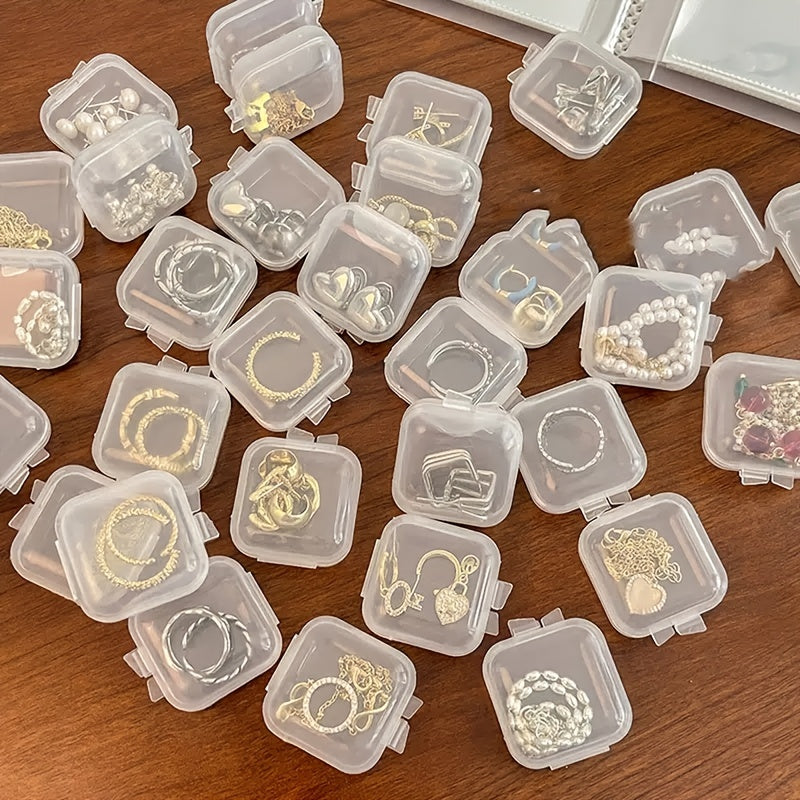 Waterproof Transparent Storage Box 10-40pcs with Lid Jewelry Organizer