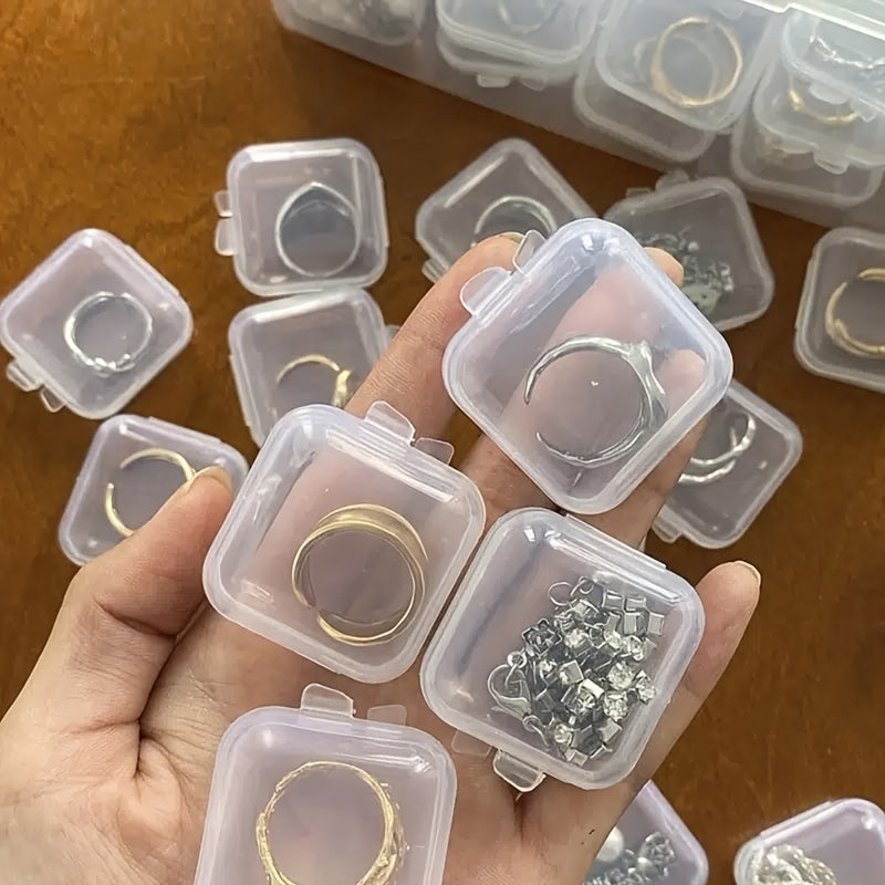 Waterproof Transparent Storage Box 10-40pcs with Lid Jewelry Organizer