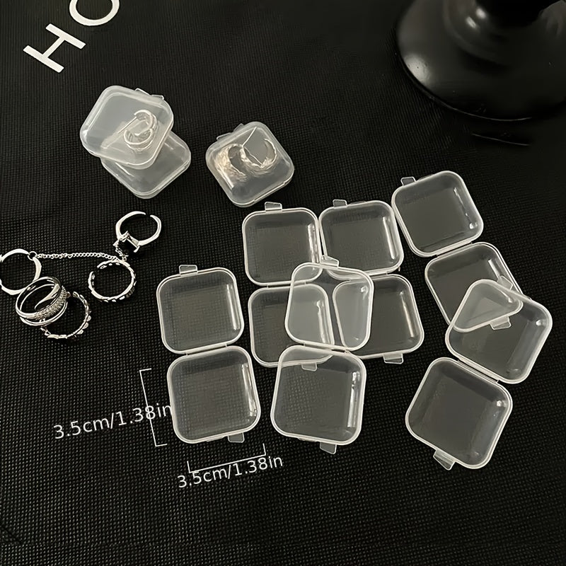 Waterproof Transparent Storage Box 10-40pcs with Lid Jewelry Organizer