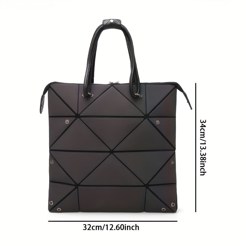 Geometric Pattern Satchel Bag All Match Handbag Portable Bag For Shopping