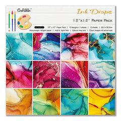 12pcs Colorful Wave Dot Marble Pattern Scrapbook Background Paper Non-Adhesive