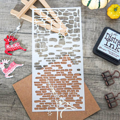 Retro Brick Wall Background Stencil Template for DIY Scrapbooking