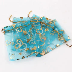 100pcs Colorful Drawstring Organza Bags 7x9cm Jewelry Packaging Party Pouches