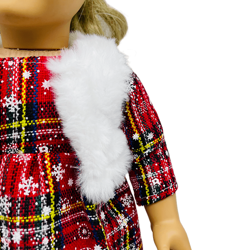 Christmas Dress Vest Red Lattice Dress And Leggings Christmas Deer Horn Hairpin