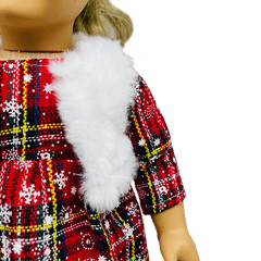 Christmas Dress Vest Red Lattice Dress And Leggings Christmas Deer Horn Hairpin