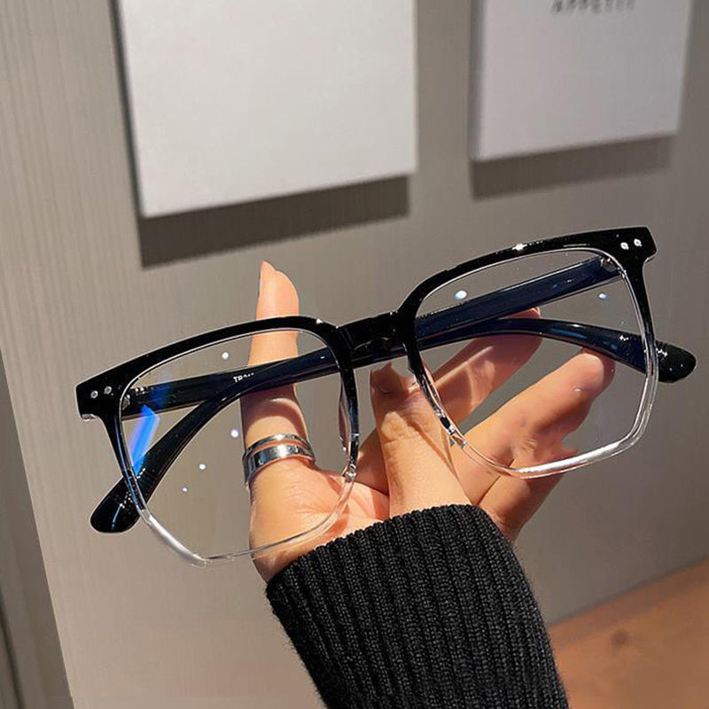 Stylish Large Frame Rectangular Glasses Anti Light Lens
