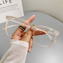Stylish Large Frame Rectangular Glasses Anti Light Lens