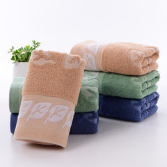 Leaf Pattern Hand Towel Soft Cotton Absorbent Towel for Home Bathroom