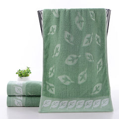 Leaf Pattern Hand Towel Soft Cotton Absorbent Towel for Home Bathroom