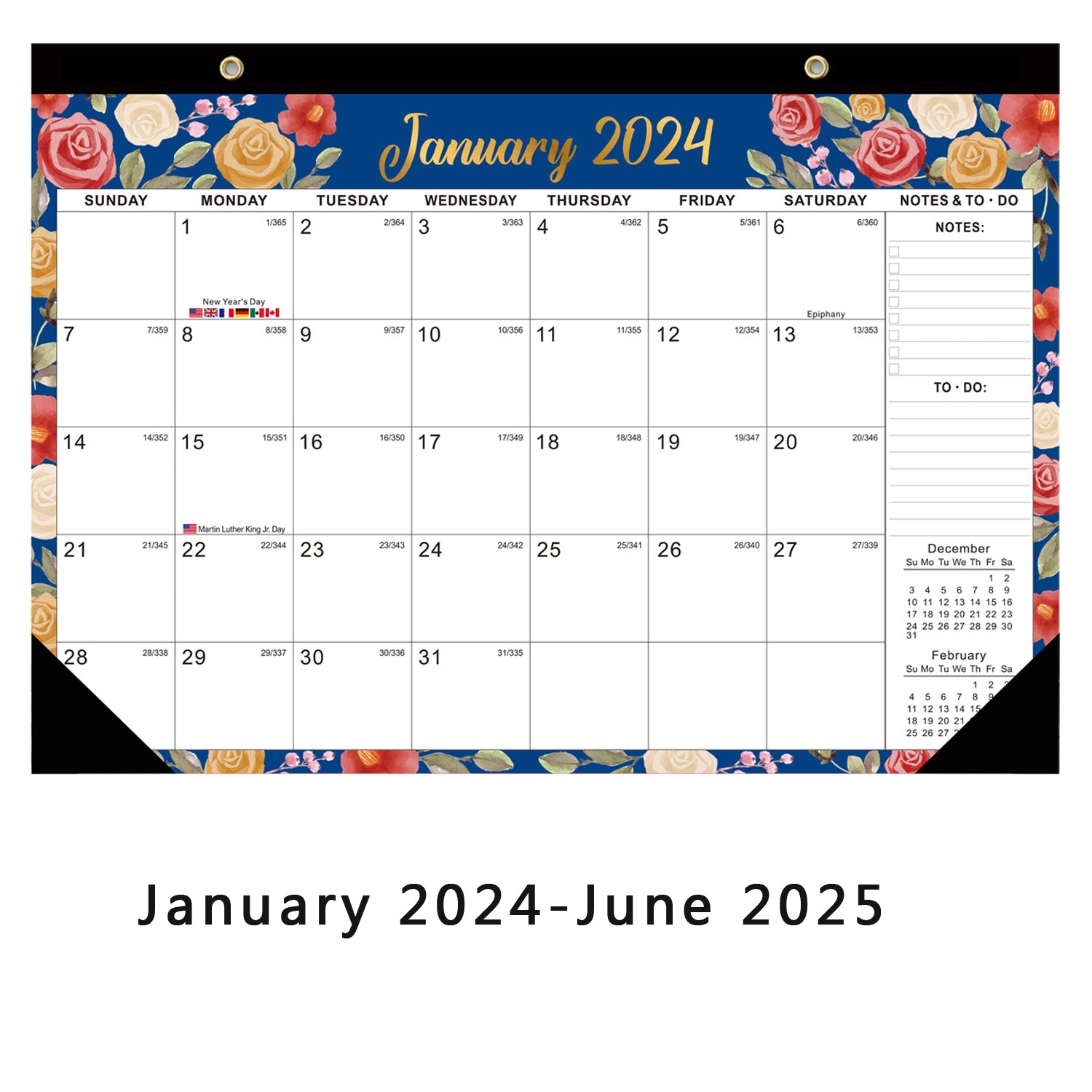 18-Month Wall & Desktop Minimalist Calendar Set