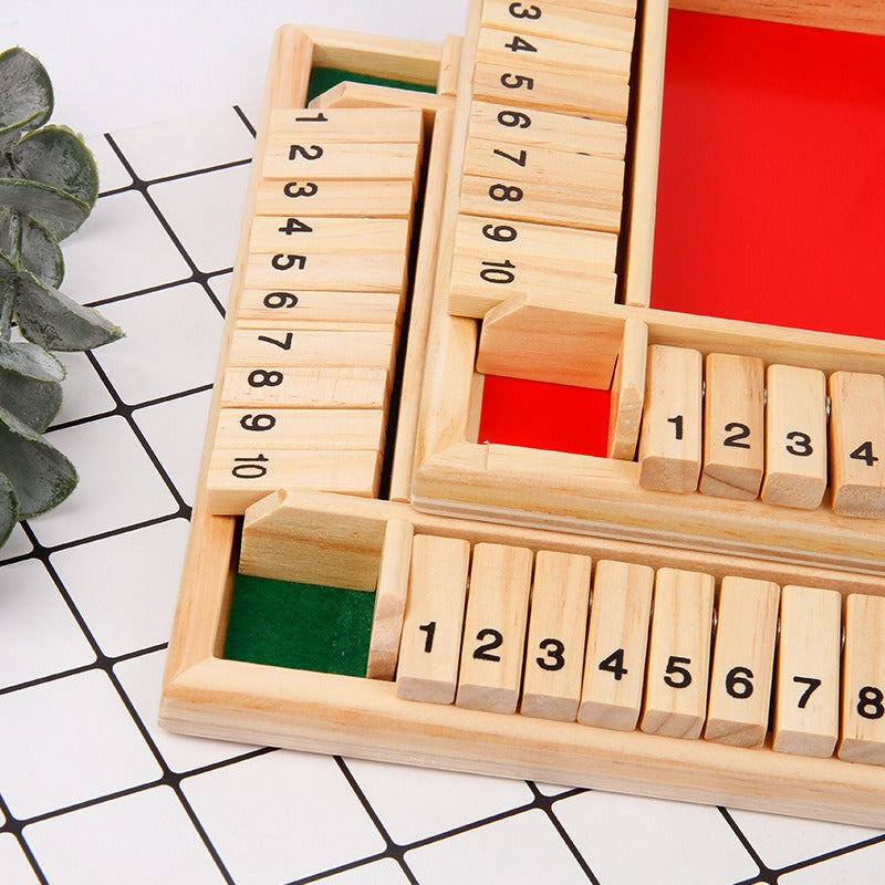 Wooden Number Dice 4 Sided Flip Drinking Game Props Desktop Game
