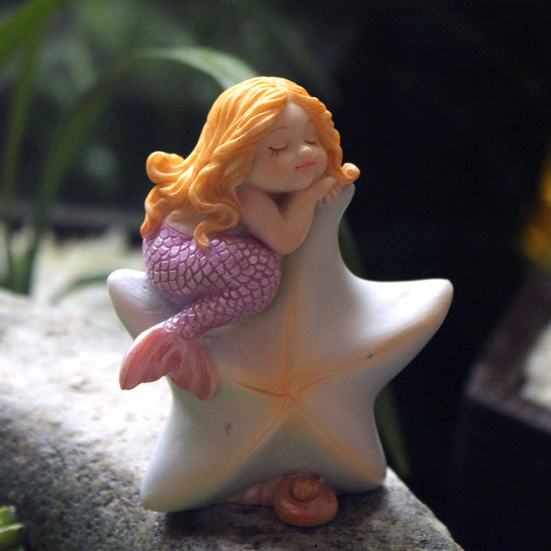 Mermaid Resin Ornaments Birthday Home Decoration Fish Tank Baking Cakes