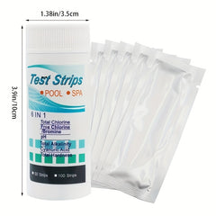 6-Way Spa Test Strips 50 ct - Chlorine Bromine PH Alkalinity Cyanuric Acid