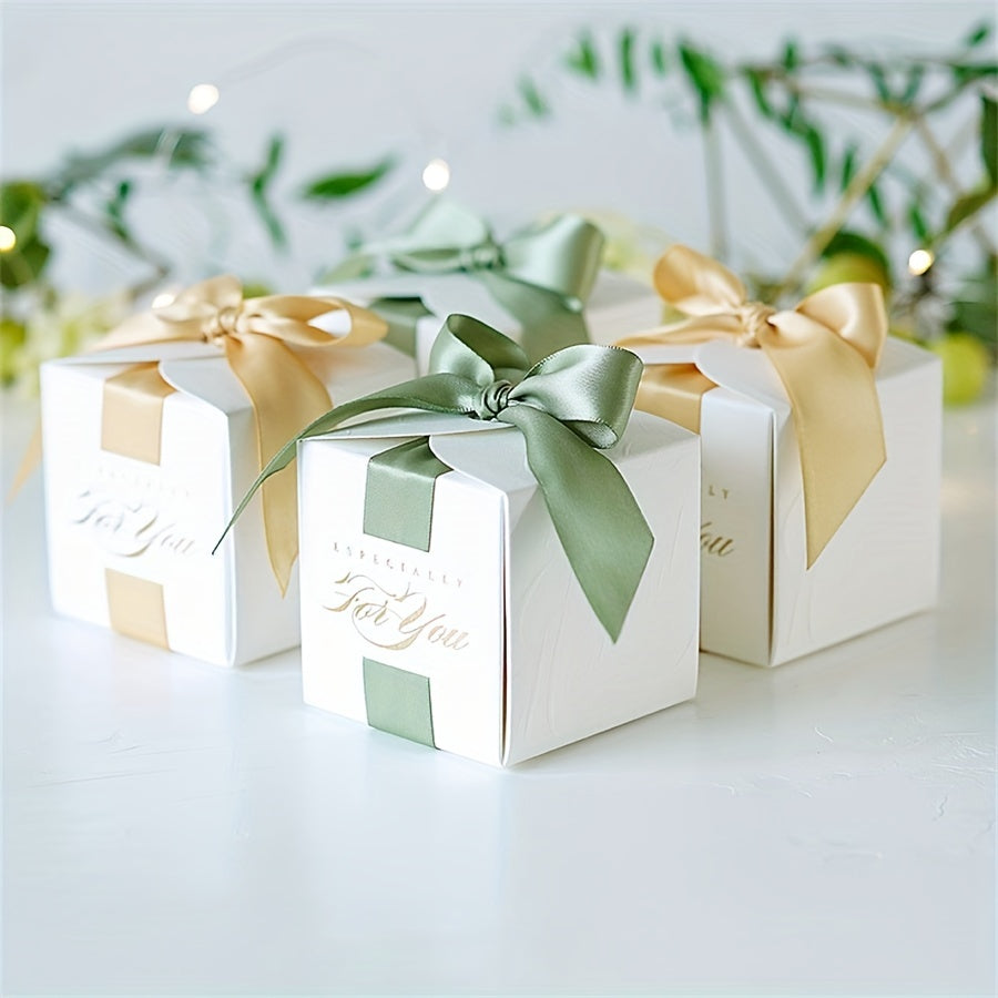 10pcs Wedding Favors Gift Boxes Souvenirs With Ribbons Baby Shower Birthday Part
