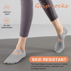 Women's Non Slip Cross Strap Yoga Socks
