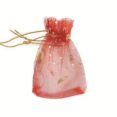 50pcs Mixed Moon Star Organza Bags Jewelry Gift Bags Wedding Party Cookie Bags