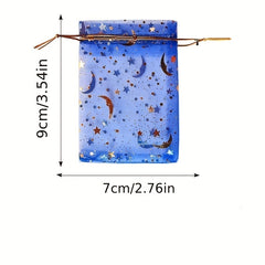 50pcs Mixed Moon Star Organza Bags Jewelry Gift Bags Wedding Party Cookie Bags