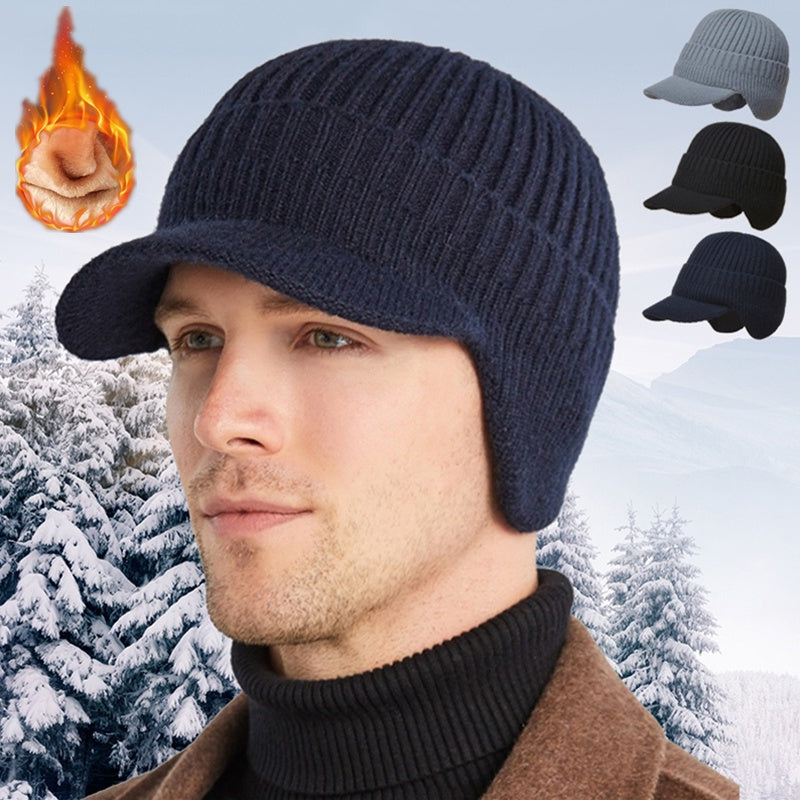 Winter Thickened Ear Protection Warm Hat Men's Knit Hat With Earflap